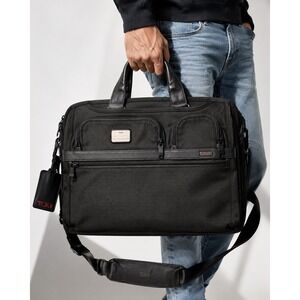 Tumi‎ Alpha Ballistic Nylon Slim Deluxe Portfolio Briefcase Black Mens